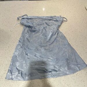 Lulus Satin Floral Blue Dress